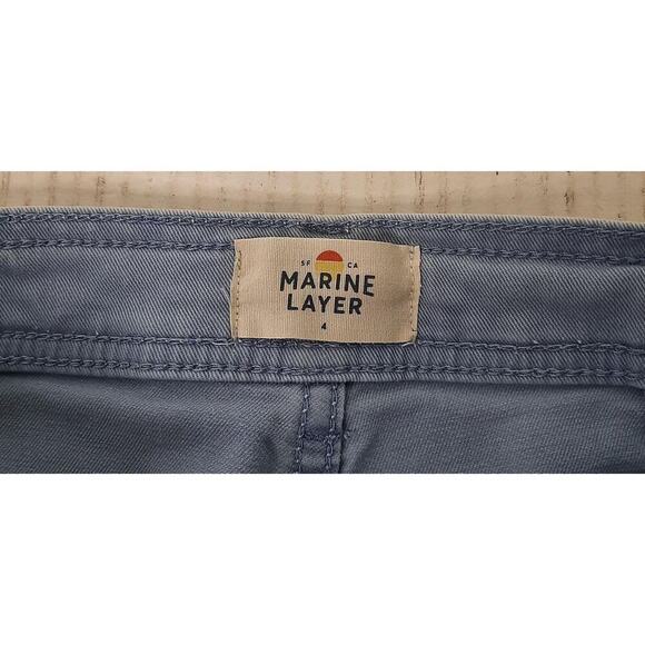 Women’s‎ 4 Marine Layer Wide Leg Pants Light Blue Cropped Cotton - Picture 2 of 3